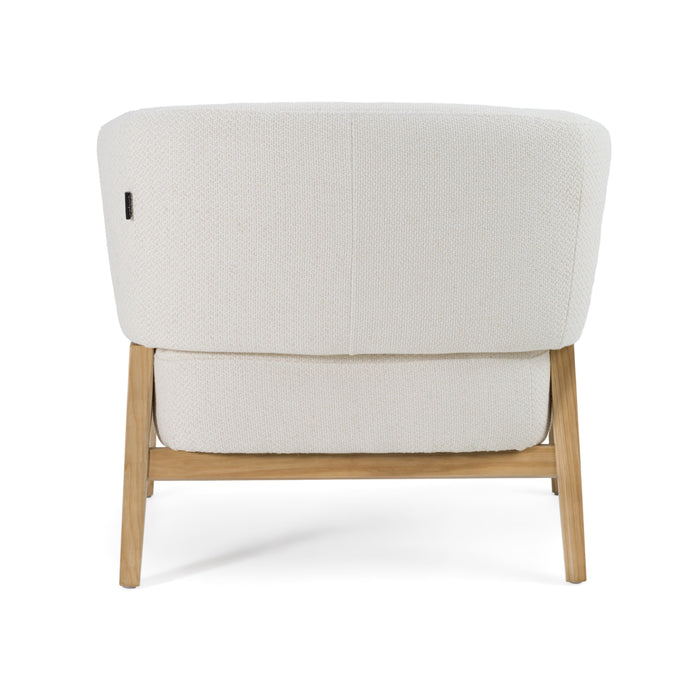Giselle - Mid-Century Modern Off-White Fabric Accent Chair