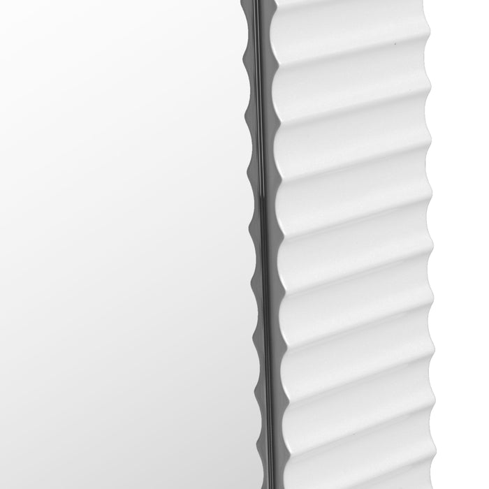 Glinda - Modern Pearl White Floor Mirror
