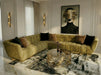 Granby - Glam Mustard + Gold Fabric Sectional Sofa