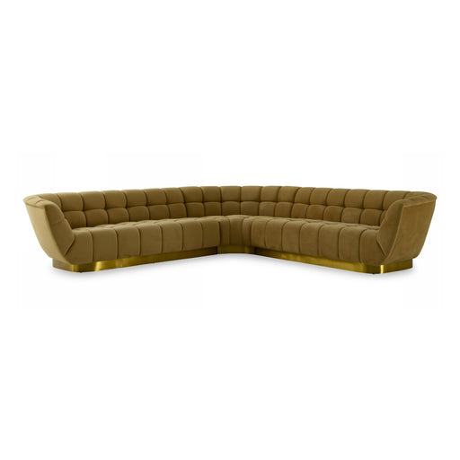 Granby - Glam Mustard + Gold Fabric Sectional Sofa