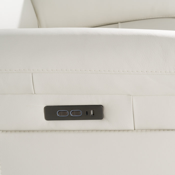 Gregory - Modern Off-White Leather Recliner Chair