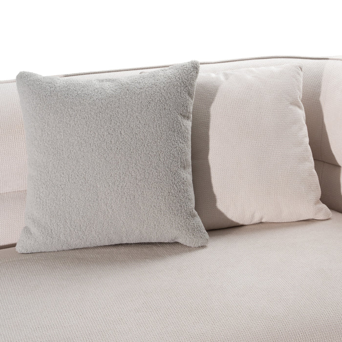 Nomad - Modern Off-White Fabric Curved Sectional Sofa