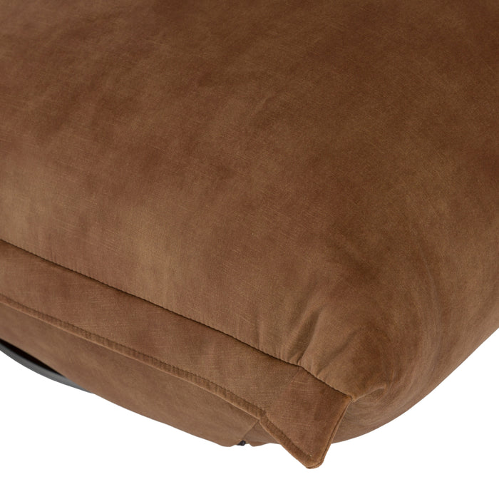 Hagen - Modern Camel Velvet + Chrome Swivel Accent Chair