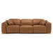 Hagerty - Modern Brown Leather Sofa with 2 Power Recliners