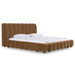 Harris + Roma - Modern Brown Fabric + Walnut 4-Piece Bedroom Set
