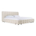 Eastern King Harris - Modern Off-White Fabric Bed