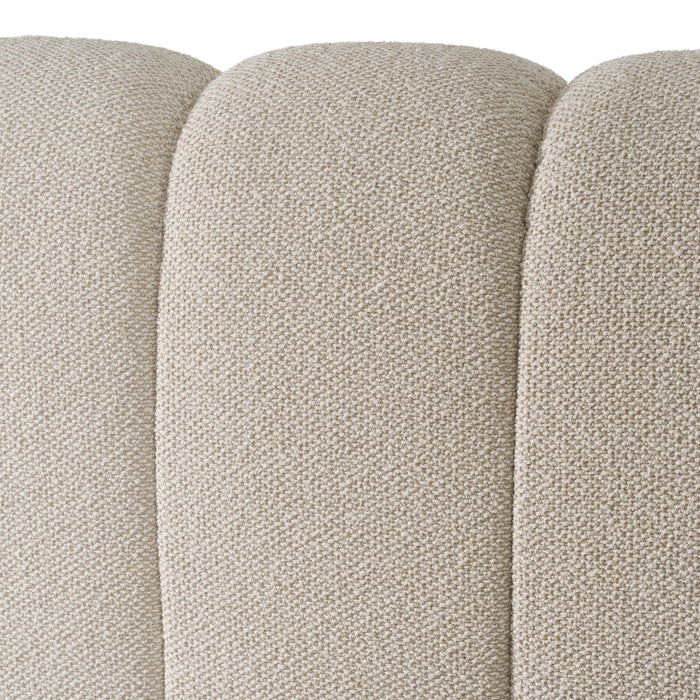 Queen Harris - Modern Off-White Fabric Bed