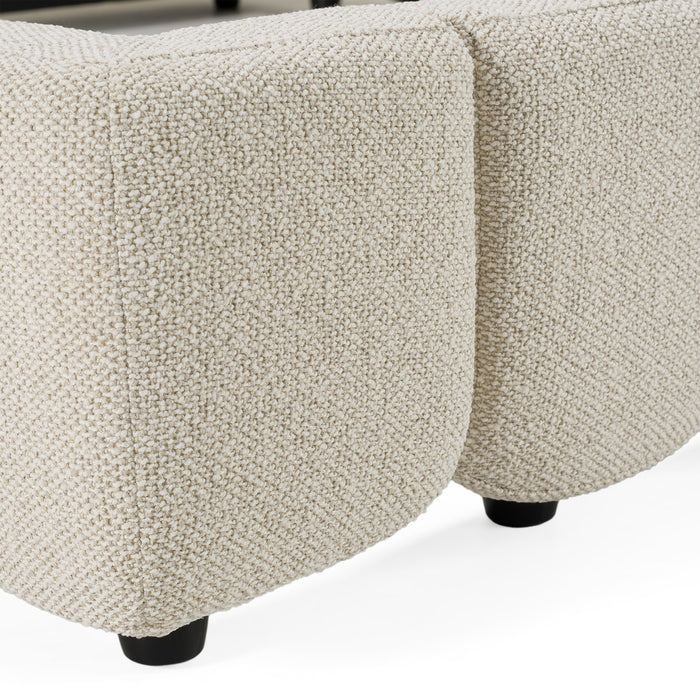 Harris - Modern Off-White Fabric Bed