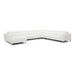 Hawkey - Contemporary White Full Leather U Shaped Left Facing Sectional Sofa