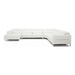 Hawkey - Contemporary White Full Leather U Shaped Left Facing Sectional Sofa