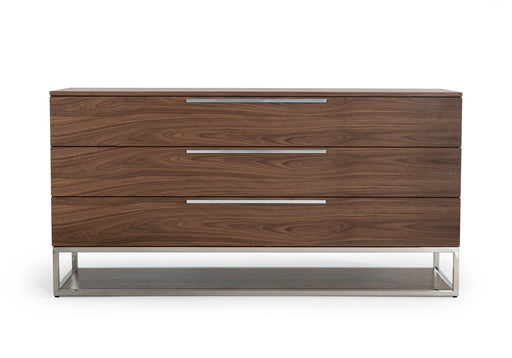 Heloise - Contemporary Walnut & Stainless Steel Dresser