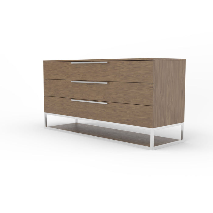 Heloise - Contemporary Walnut & Stainless Steel Dresser