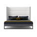 Heloise - Eastern King Contemporary White Leather & Grey Elm Trim Bed