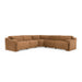 Horton - Modern Brown Fabric Sectional Sofa w/ 3 Recliners