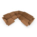 Horton - Modern Brown Fabric Sectional Sofa w/ 3 Recliners