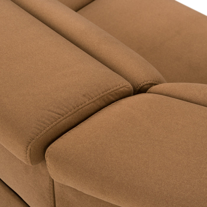 Horton - Modern Brown Fabric Sectional Sofa w/ 3 Recliners