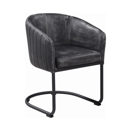 MATTE BLACK - UPHOLSTERED DINING CHAIR