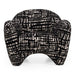 Hurd - Modern Black + Beige Pattern Fabric Accent Chair