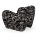 Hurd - Modern Black + Beige Pattern Fabric Accent Chair