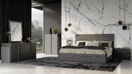 Full Lucia - Italian Modern Matte Grey / Elm Grey Bedroom Set