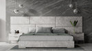 Eastern King Marbella - Italian Modern Grey Marble Bed w/ 2 Nightstands