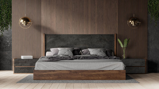 Rado - Modern Walnut & Volcanic Slate Bed