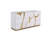 Aspen Modern Wide White and Gold Dresser