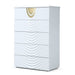 J1869-5H - White + Gold Chest