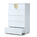J1869-5H - White + Gold Chest