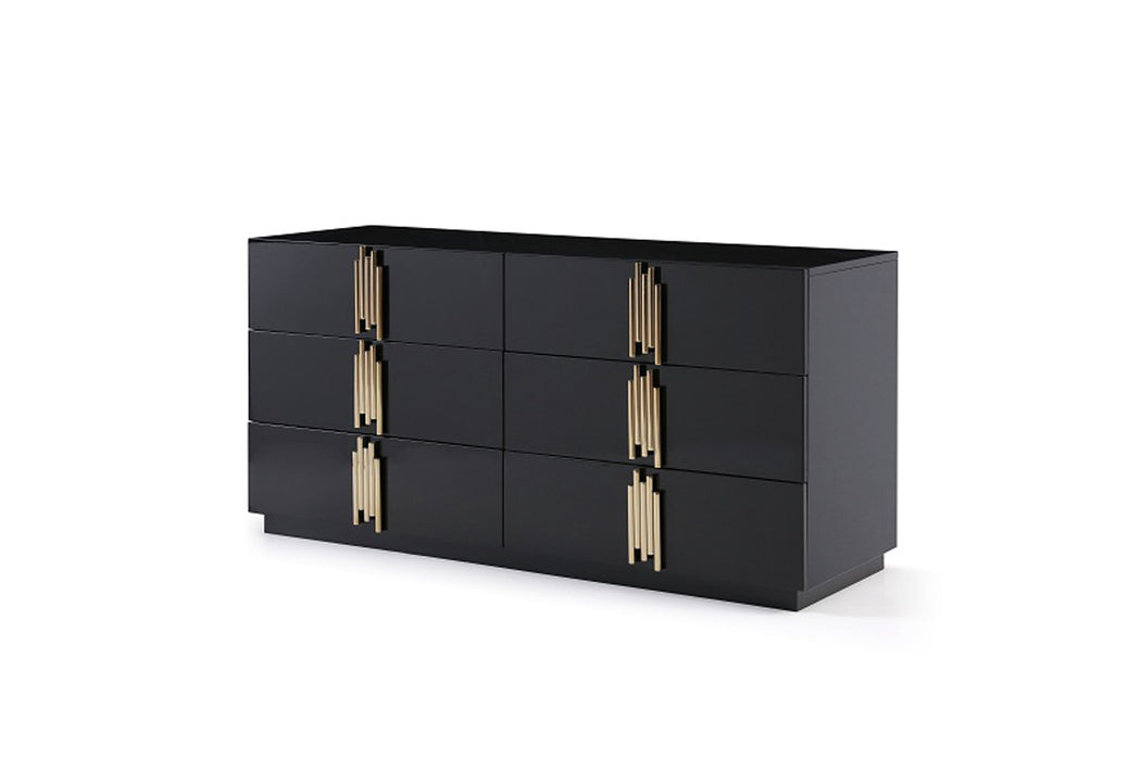 Token Modern Black & Gold Bedroom Set