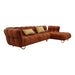 Jacinda - Modern Burnt Orange Fabric Right Facing Sectional Sofa + 2 Yellow Pillows