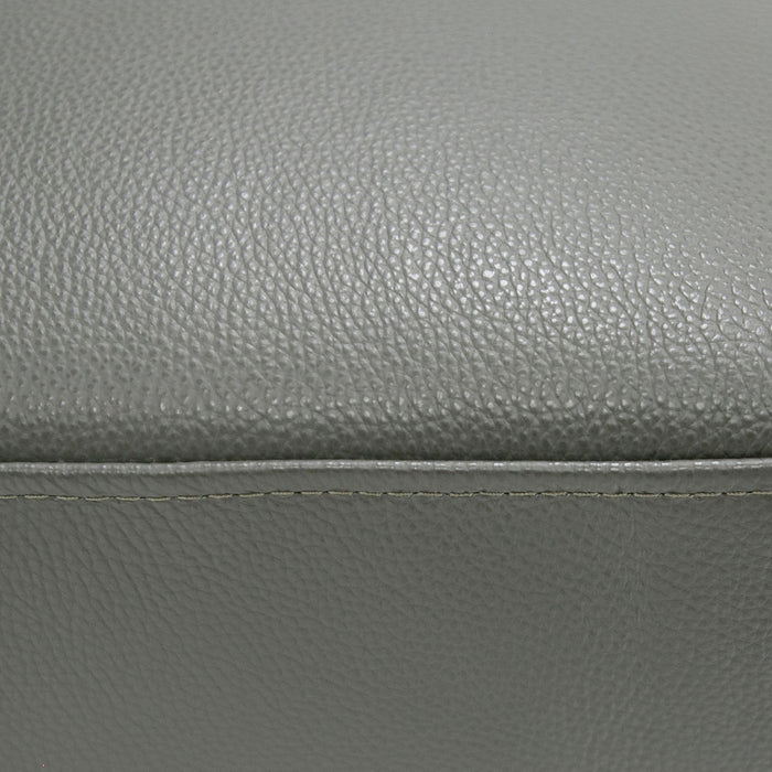 Jacoba - Modern Dark Grey Leather Rectangular Ottoman
