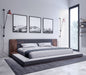 Queen Jagger Modern Dark Grey & Walnut Bed