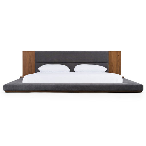 Jagger Modern Dark Grey & Walnut Bed