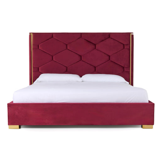 Janet - Modern Red Velvet + Gold Bed