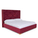 Eastern King Janet - Modern Red Velvet + Gold Bed