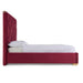 Eastern King Janet - Modern Red Velvet + Gold Bed