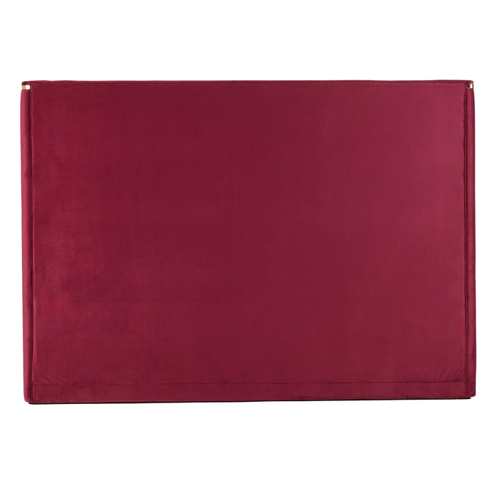 Eastern King Janet - Modern Red Velvet + Gold Bed