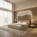 Janine - Modern Tan Fabric Bed