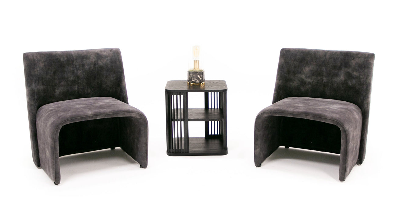 Modern Jarvis Accent Dark Grey Fabric Chair