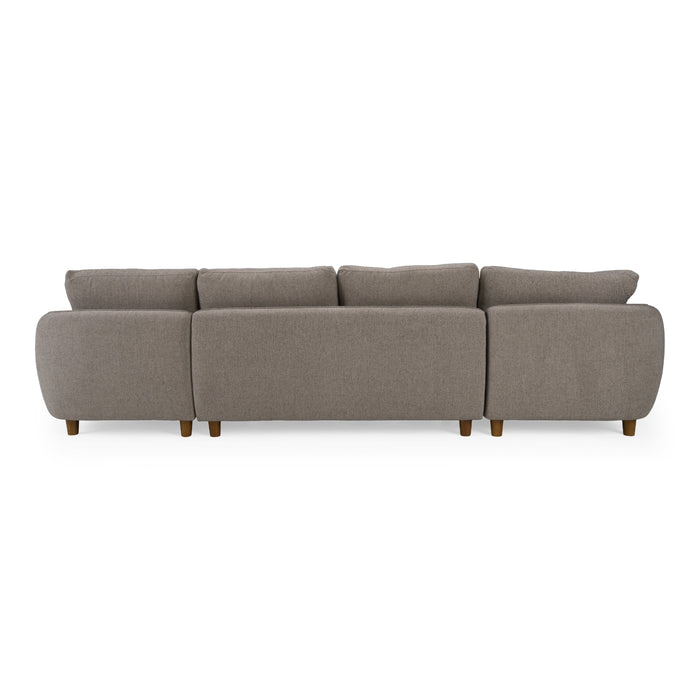 Joslin - Modern Grey Fabric U-Shaped Sectional Sofa