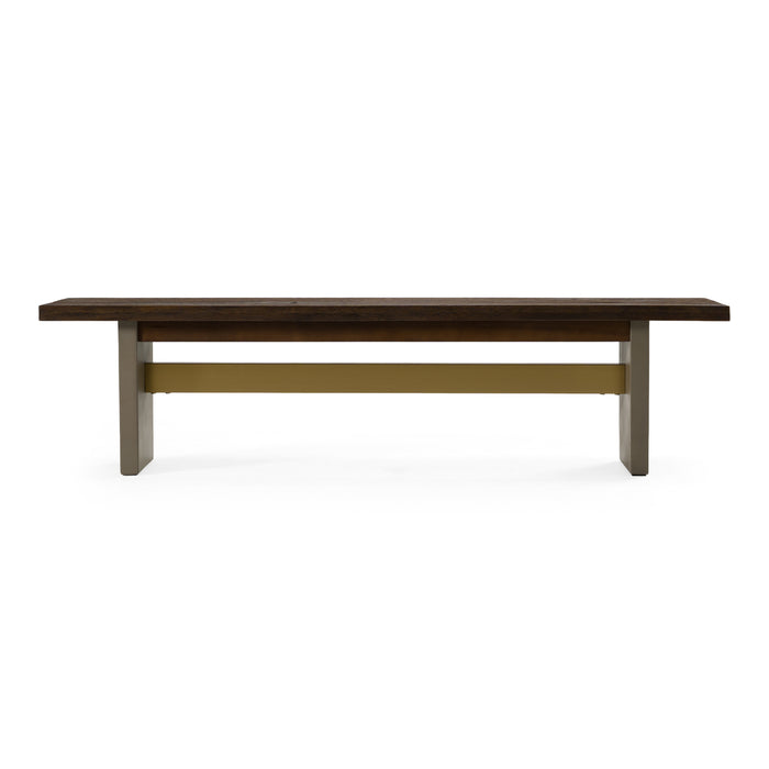 June - Modern Dark Grey Concrete & Walnut Dining Bench