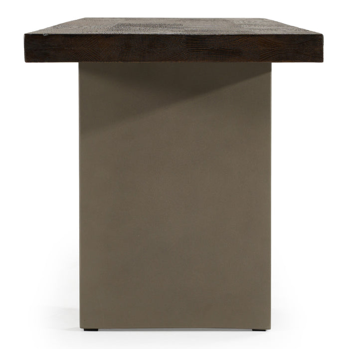 June - Modern Dark Grey Concrete & Walnut Dining Bench