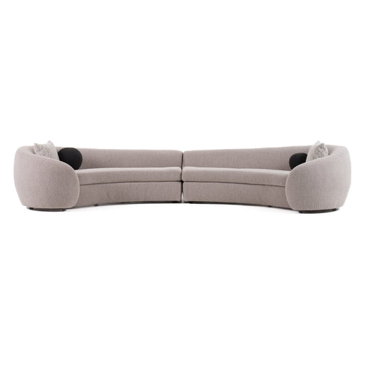 Kilmer Modern Grey Curved Fabric Sectional Sofa