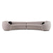 Kilmer Modern Grey Curved Fabric Sectional Sofa