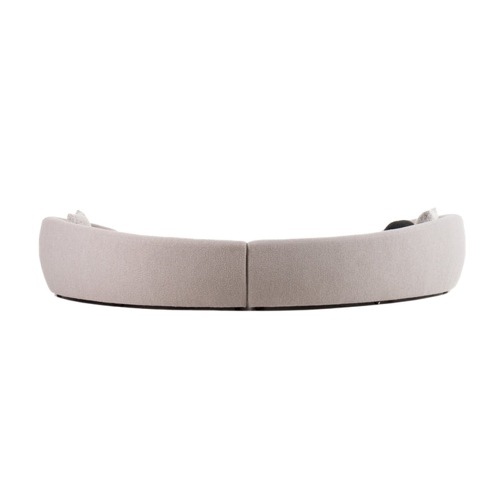 Kilmer Modern Grey Curved Fabric Sectional Sofa