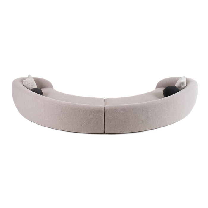 Kilmer Modern Grey Curved Fabric Sectional Sofa