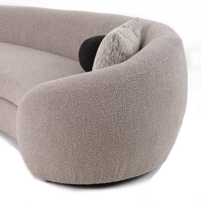 Kilmer Modern Grey Curved Fabric Sectional Sofa
