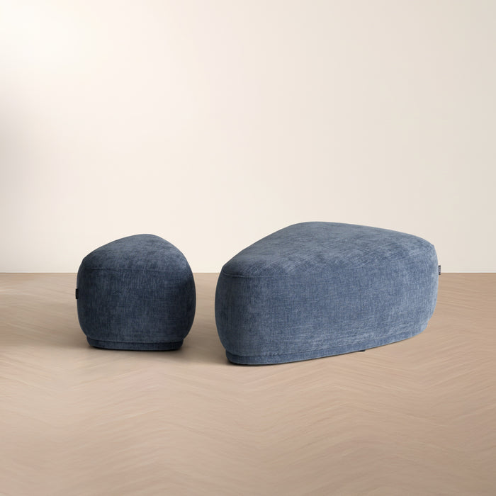 Kinsey - Modern Blue Large River Rock Ottoman