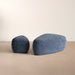 Kinsey - Modern Blue Small River Rock Ottoman